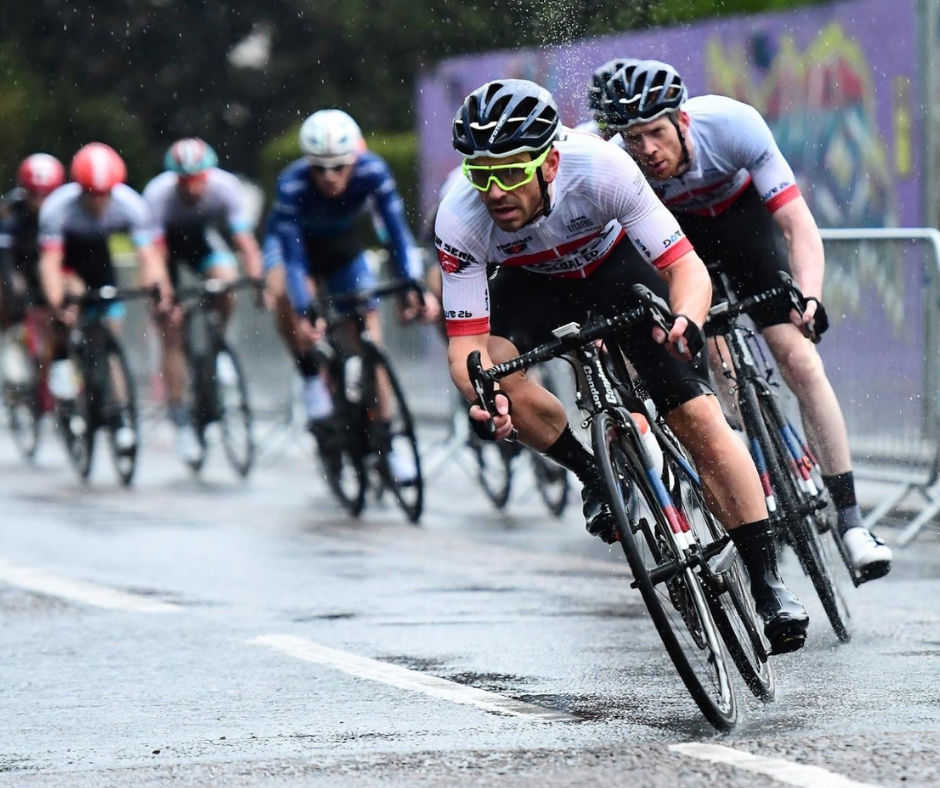 Graham always sees the rain as giving him a competitive advantage in cycling